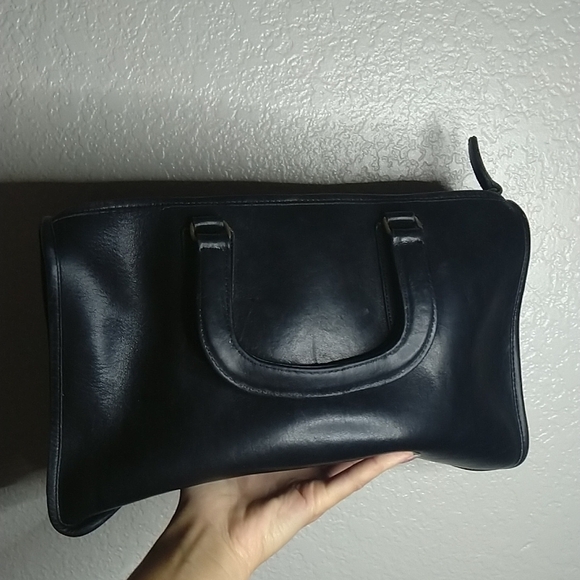 Vintage Coach leatherware briefcase satchel Bonnie Cashin NYC black leather bag - Picture 2 of 12